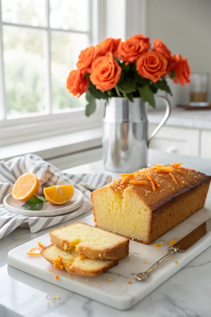 Orange Pound Cake: The Beautiful Recipe You’ll Obsess Over 3 Orange Pound Cake sliced and ready to serve