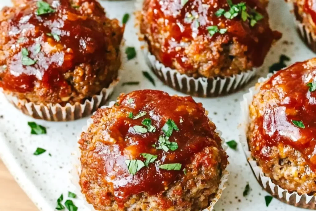 Turkey Meatloaf Muffins mixture with seasonings and breadcrumbs in a mixing bowl.