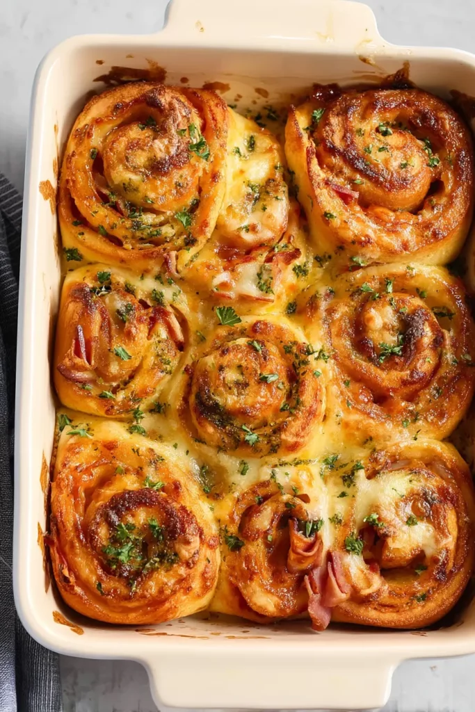 Ham And Cheese Pizza Rolls: The Truth About This Crave 8 Tray of homemade ham and cheese rolls with melted cheese