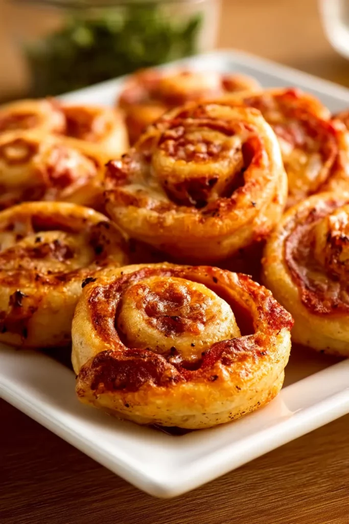 Ham And Cheese Pizza Rolls: The Truth About This Crave 7 Crispy mini ham and cheese pizza rolls on white plate