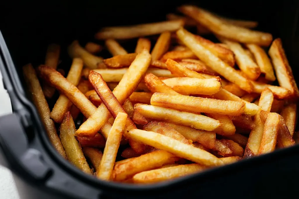 Thin frozen fries air fried to perfection