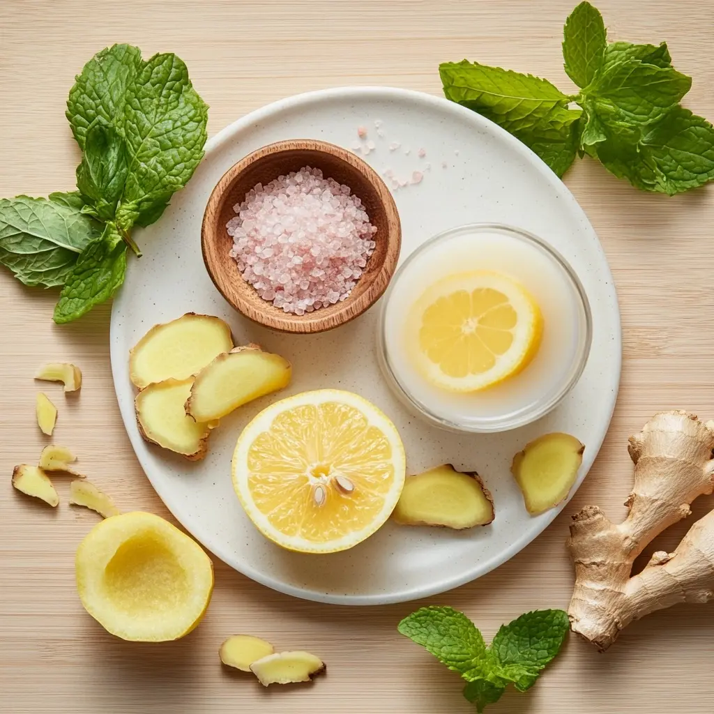Brazilian Mounjaro Smoothie Recipe: Powerful Morning Fat-Burning Drink 1 brazilian mounjaro smoothie ingredients on white plate
