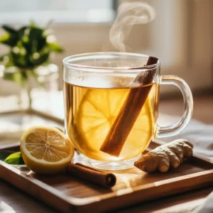 brazilian detox tea with cinnamon and lemon
