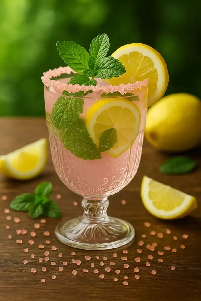 Brazilian Mounjaro Recipe with Pink Salt: Unique Tricks That Surprise 8 Brazilian Mounjaro Recipe with Pink Salt with pink Himalayan salt, lemon, and mint