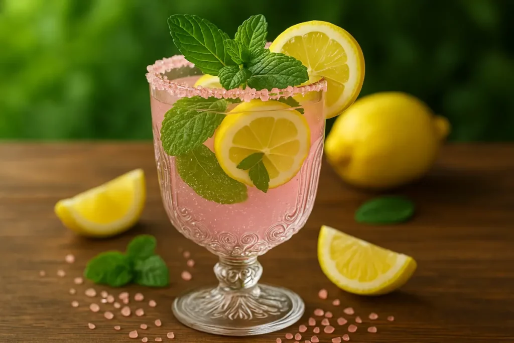 Brazilian Mounjaro Recipe with Pink Salt with lemon and mint