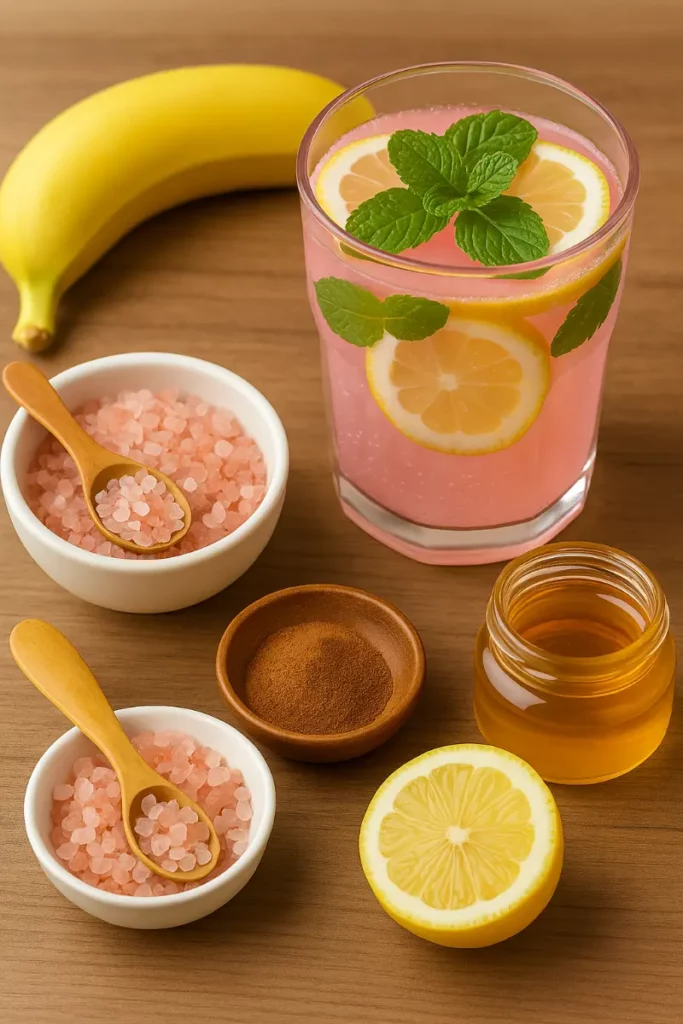 Brazilian Mounjaro Recipe with Pink Salt: Unique Tricks That Surprise 6 Brazilian Mounjaro Recipe with Pink Salt with ingredients including banana and lemon