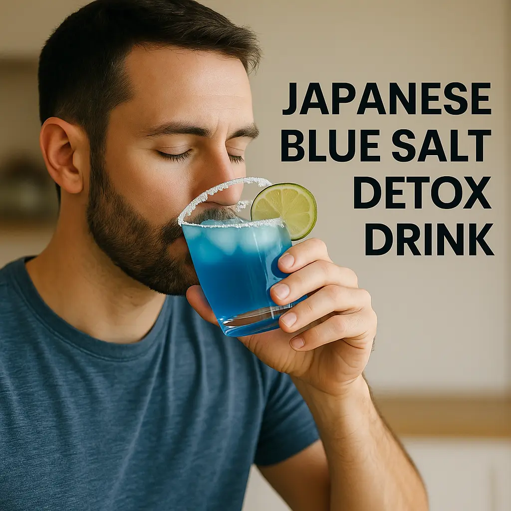 Japanese Blue Salt Trick Recipe That Shrinks Belly Fat Fast 2 japanese blue salt trick recipe being consumed by man