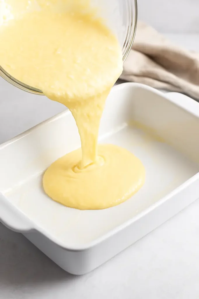 What are the three ingredients in Brazilian manjaro? 10 Brazilian Manjaro ingredients poured into baking dish