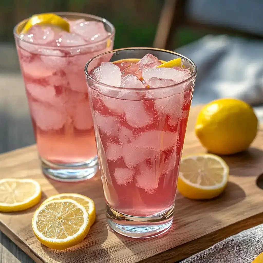 pink salt for weight loss drink with lemon slices and ice