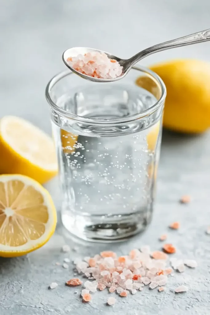 What Makes This Pink Salt Trick Recipe So Powerful? 13 Spoon of pink Himalayan salt above a glass of water