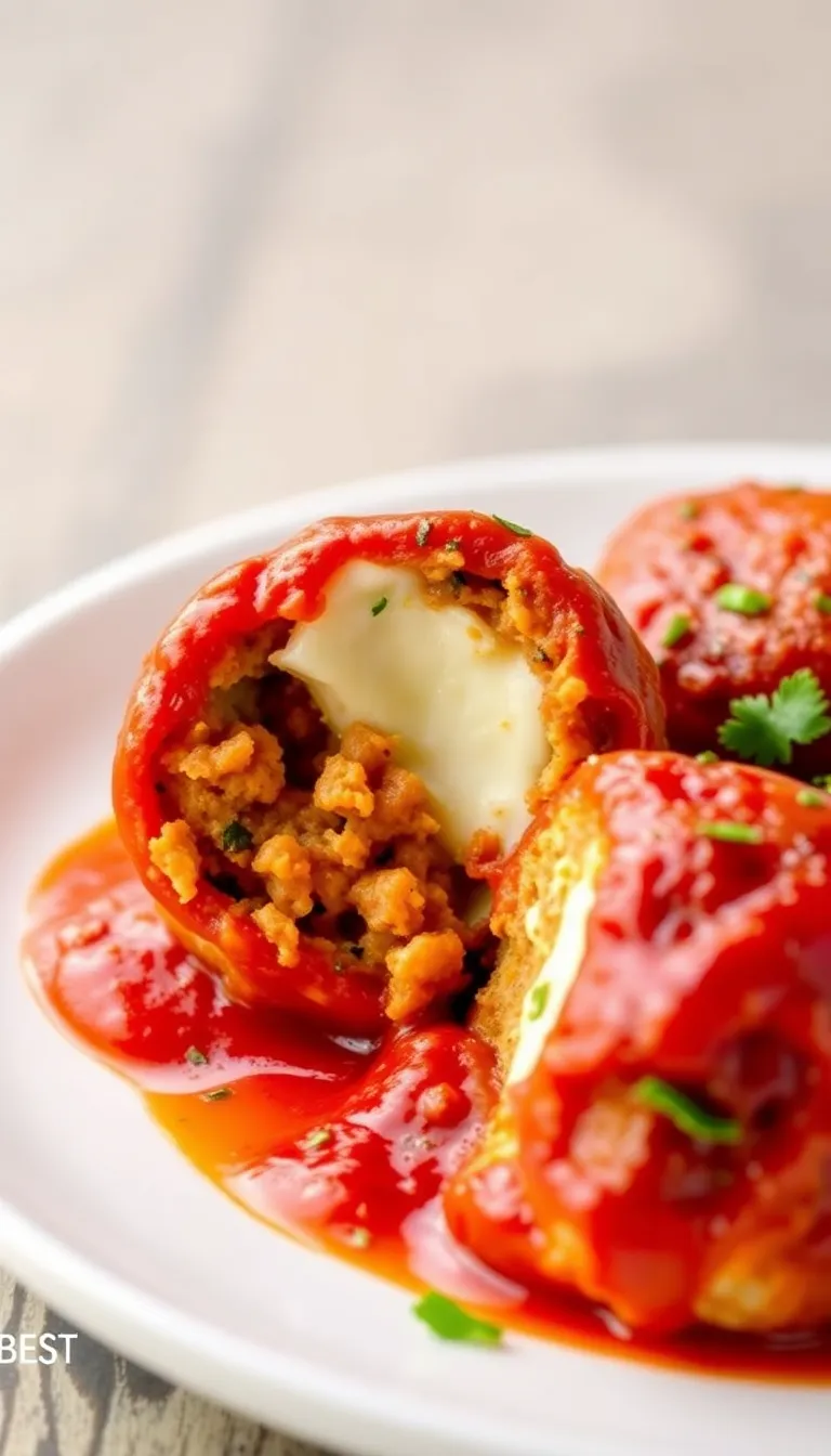 BEST Mozzarella Stuffed Meatballs