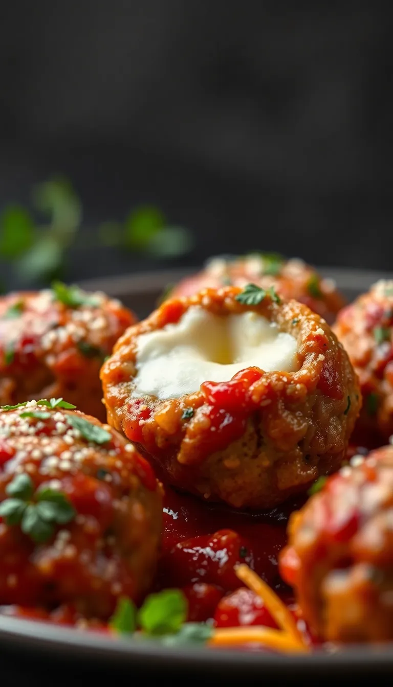 BEST Mozzarella Stuffed Meatballs