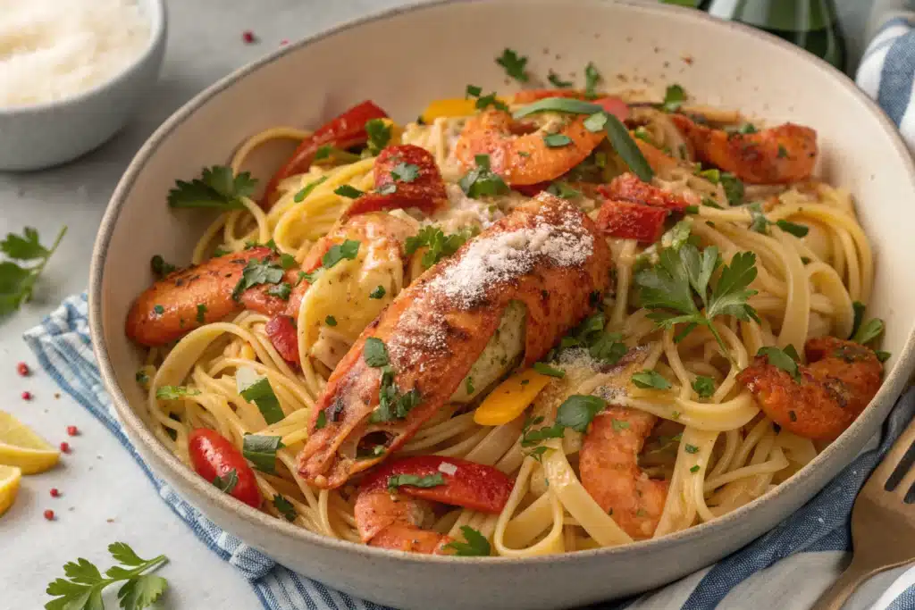 Cajun lobster pasta