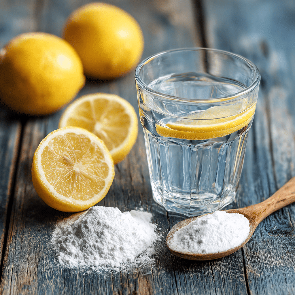 Baking Soda Detox Drink: Powerful Morning Trick With Real Results 1 Baking soda detox drink with wooden spoon and lemon