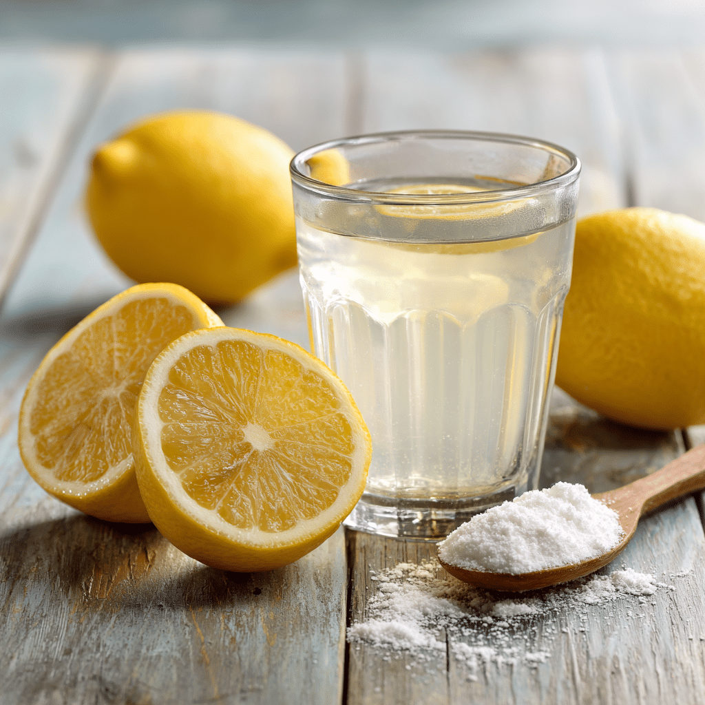 Baking Soda Detox Drink: Powerful Morning Trick With Real Results 5 Baking soda detox drink served in a glass with lemon