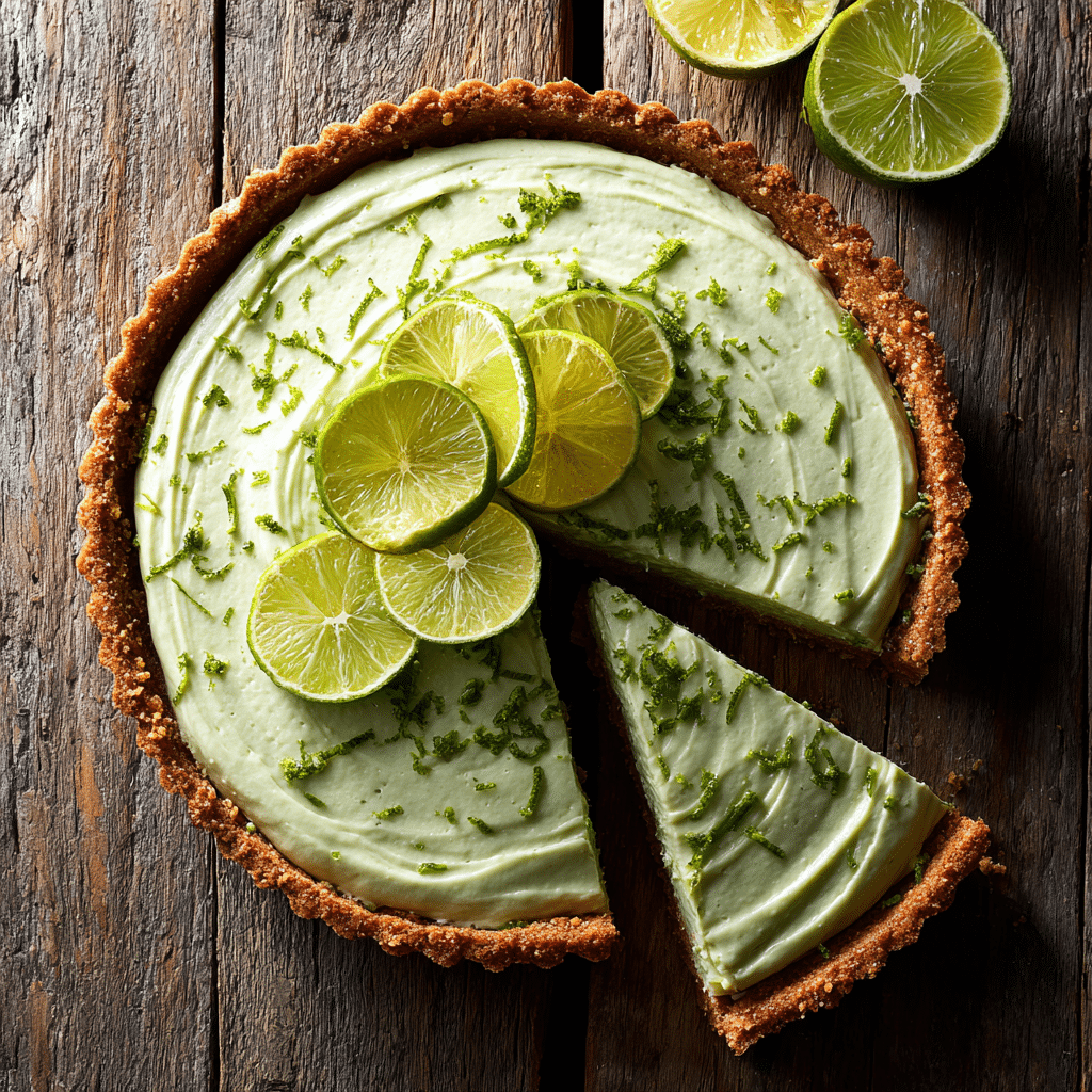 Creamy Avocado Lime Tart That’ll Wow Any Dessert Table 4 Creamy avocado lime tart with lime zest and almond base