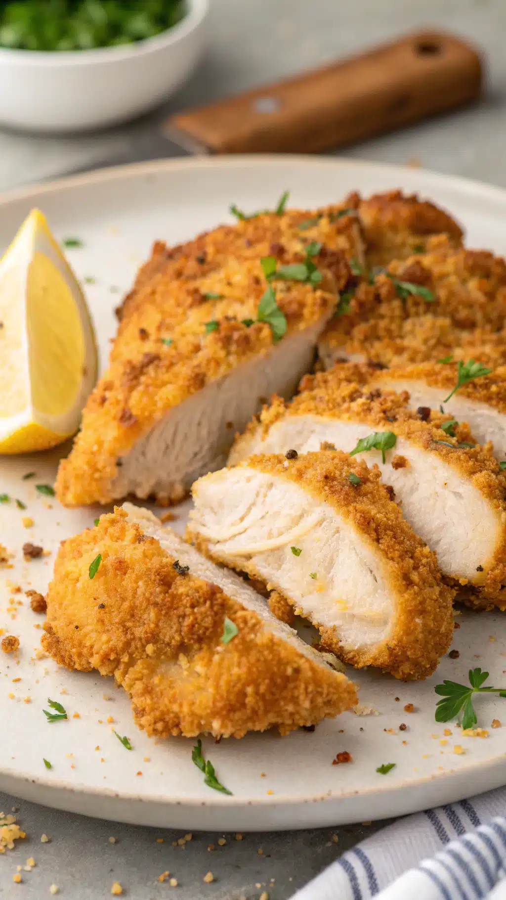 crispy air fryer parmesan crusted chicken recipe served hot