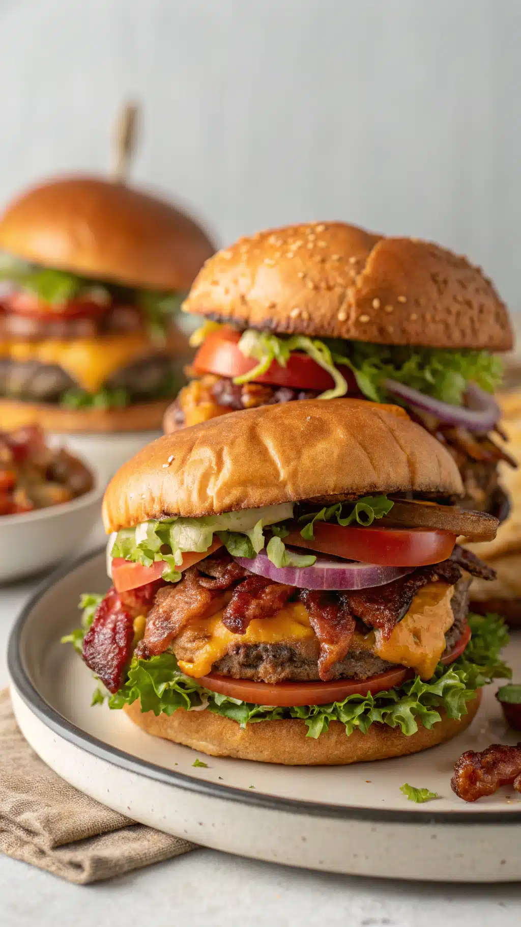 Crack Burgers That’ll Blow Your Mind – Juicy, Easy & Addictive 3 Crack Burgers stacked on brioche buns with cheese