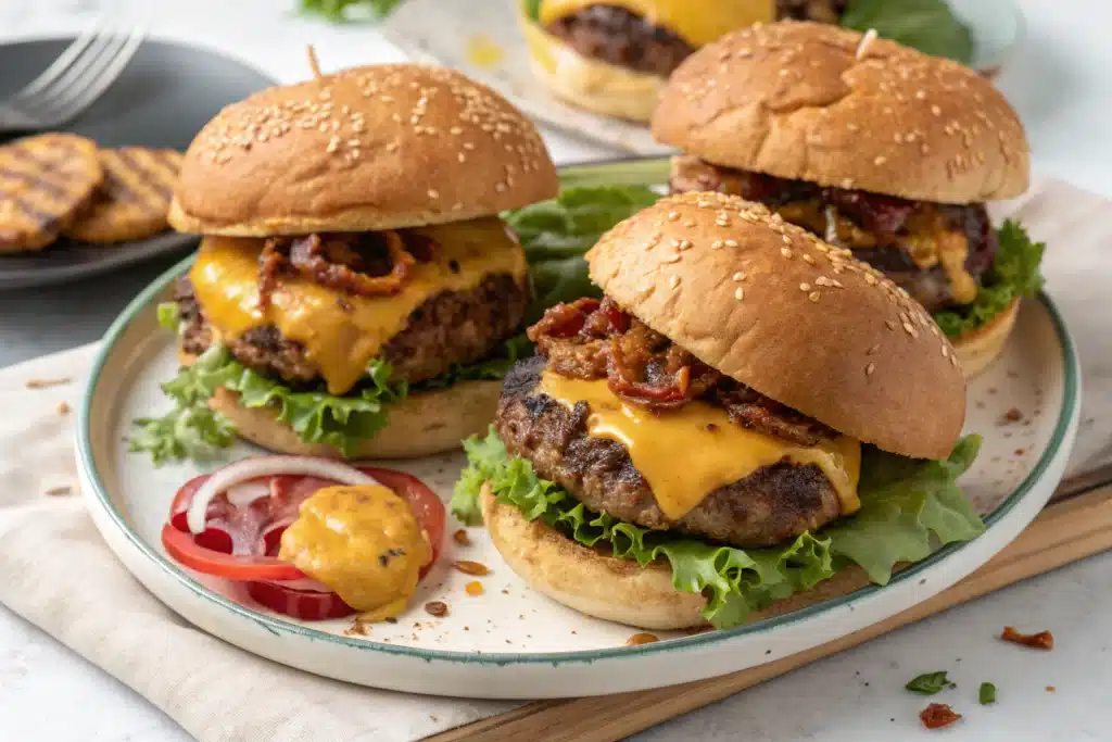 Crack Burgers stacked