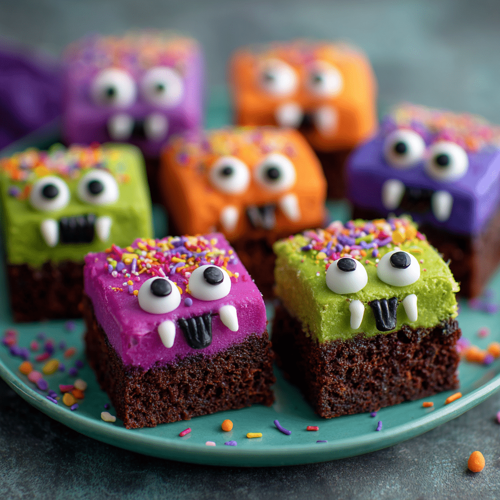 Easy Halloween dessert recipes for kids monster brownies