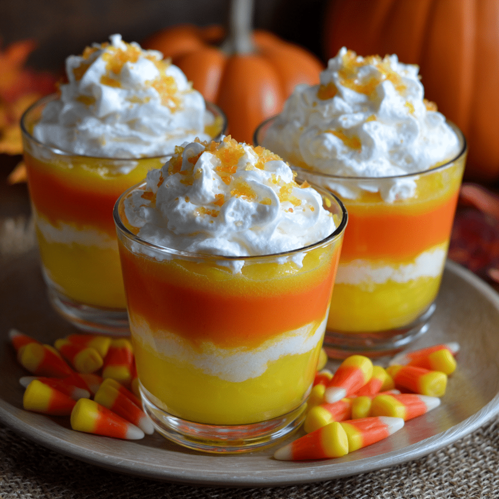 Easy Halloween dessert recipes for kids candy corn parfaits