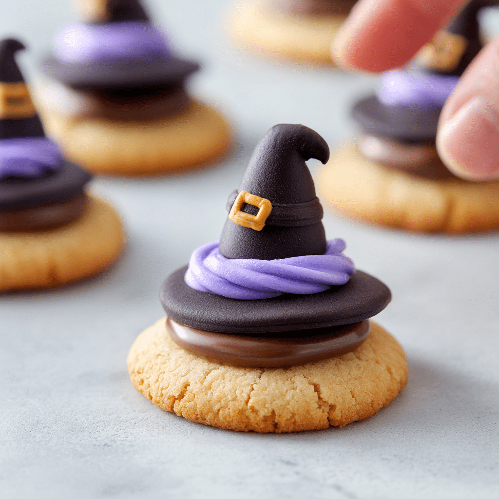 Easy Halloween dessert recipes for kids with witch hat cookies