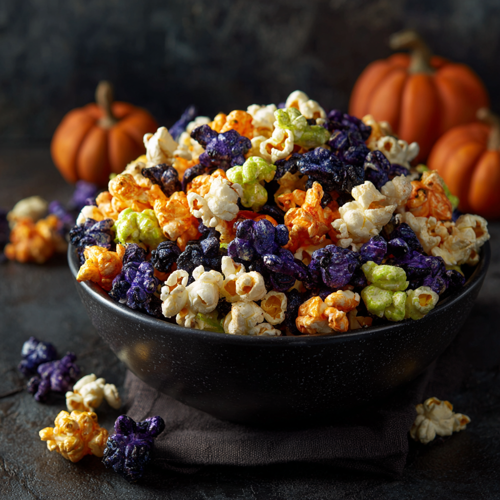 Quick & Easy Halloween Party Food (Finger Foods, Mummy Hotdogs, Eyeball Pasta) 4 Haunted Halloween Popcorn Mix – Sweet & Spooky Snack