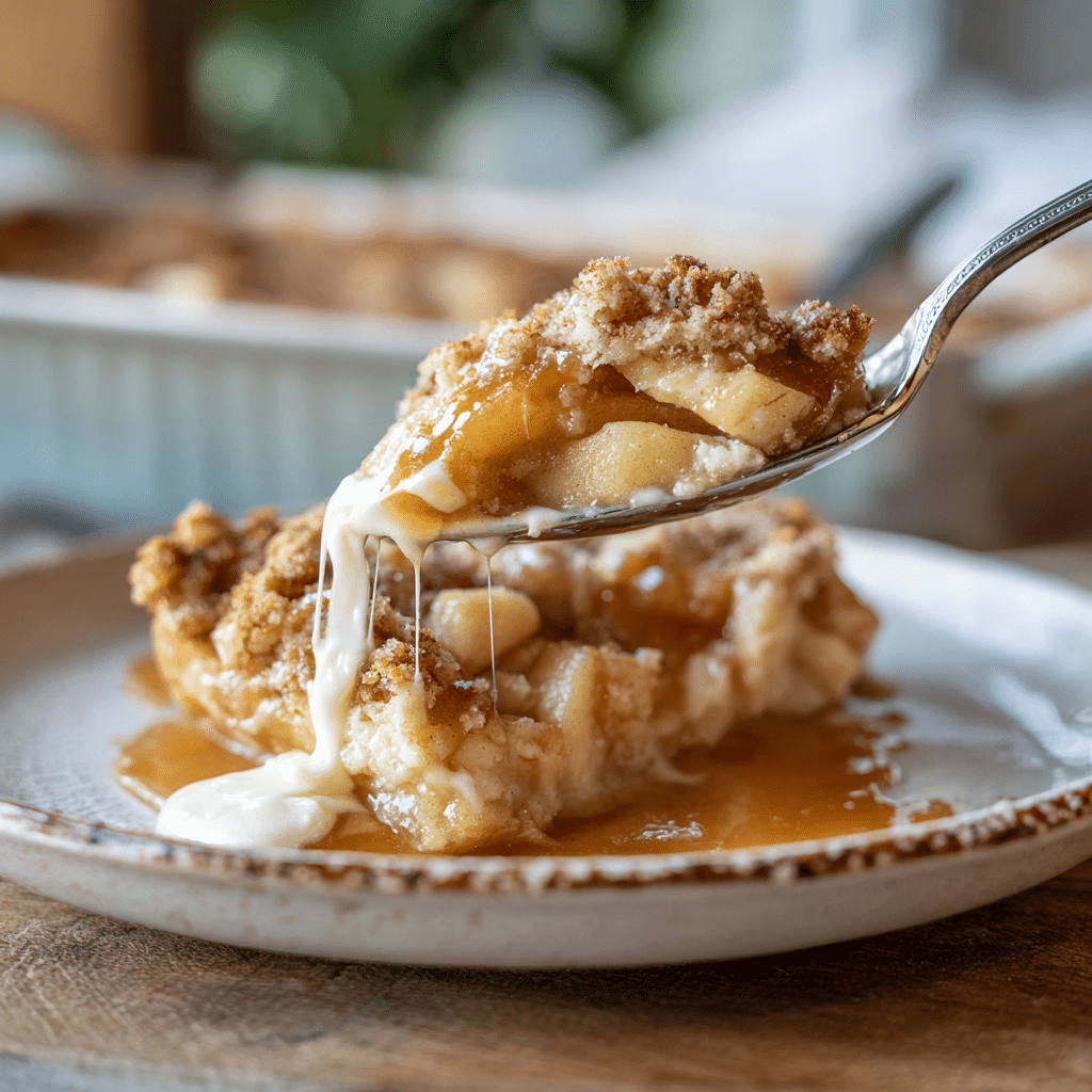 Easy Apple Casserole That Everyone’s Obsessed With (Fast, Cozy & Crave-Worthy) 1 Drizzling Syrup on Easy Apple Casserole