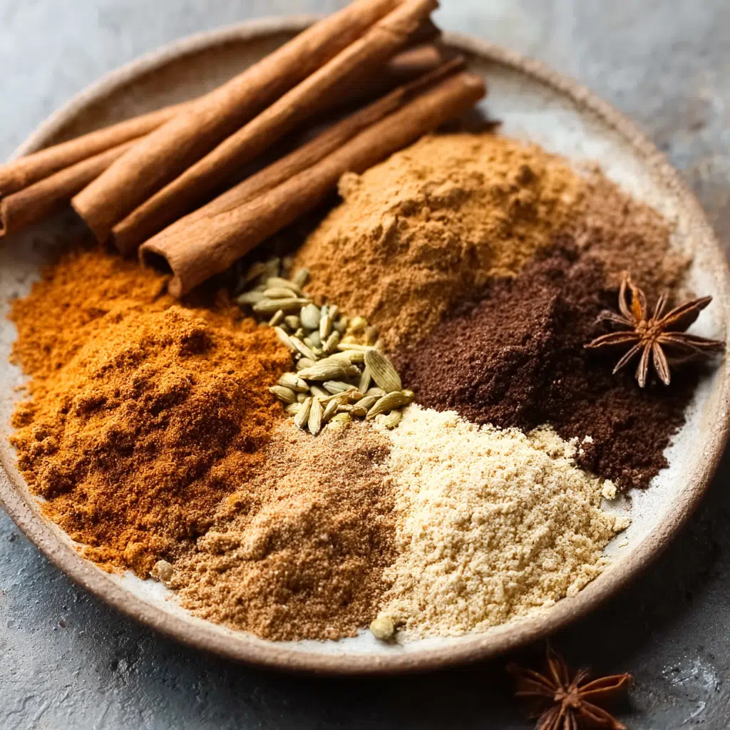 Assorted spices for pumpkin spice blend including cinnamon, nutmeg, ginger, and cloves