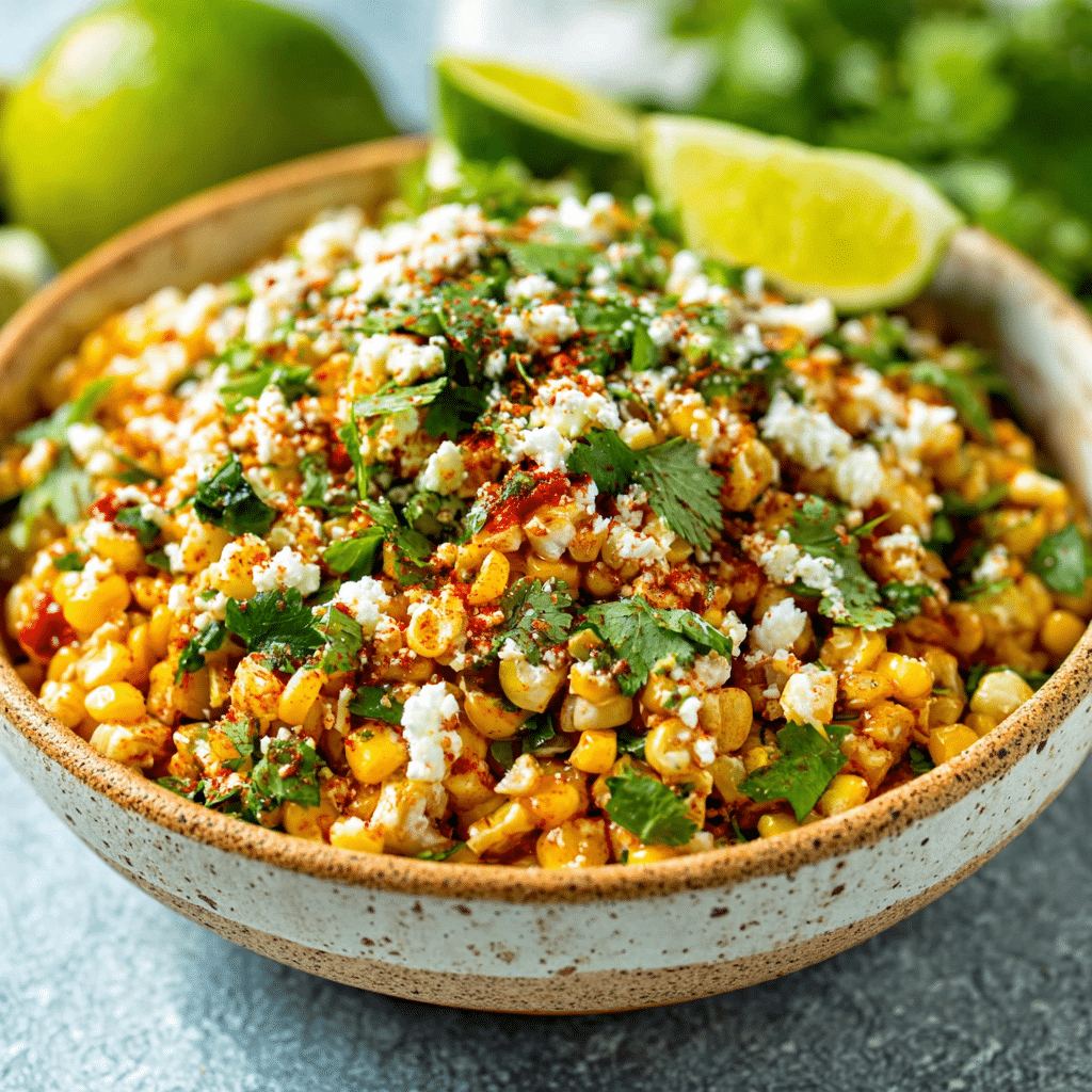 Mexican Street Corn Salad (Esquites) – No-Cook Flavor Bomb 1 Classic Mexican Street Corn Salad with lime wedges