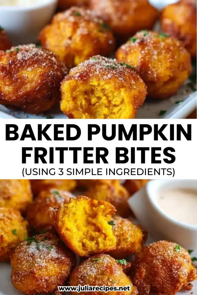 Baked Pumpkin Fritter Bites 1 Baked pumpkin fritter bites served on a plate