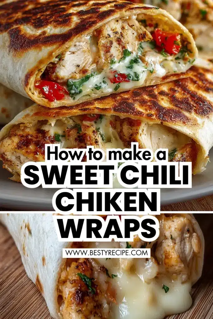 Sweet Chili Chicken Wraps 1 Delicious sweet chili chicken wraps ready to be enjoyed in a healthy meal.