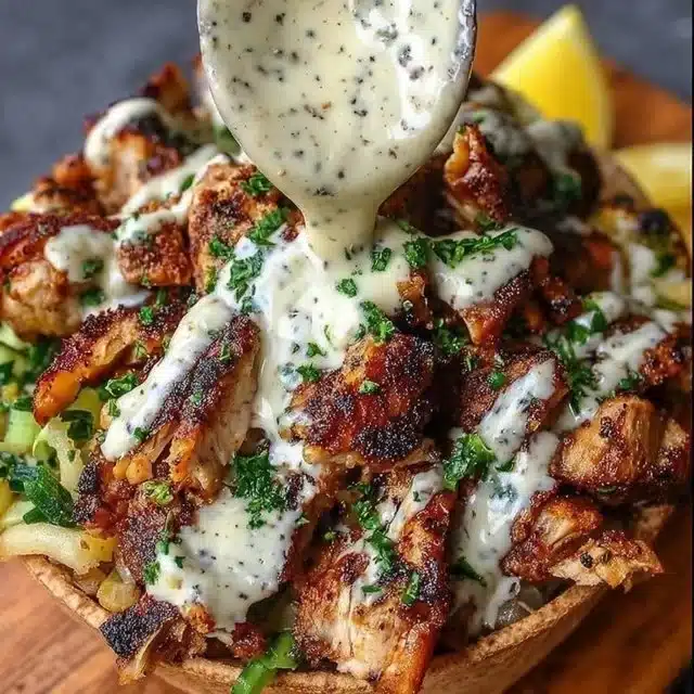 Chicken Shawarma with Garlic Sauce 2 Delicious Chicken Shawarma served with garlic sauce on a plate