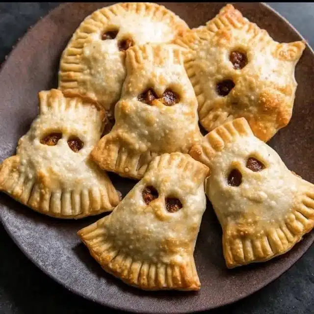Delicious Ghost Taco hand pies, perfect for Halloween festivities.