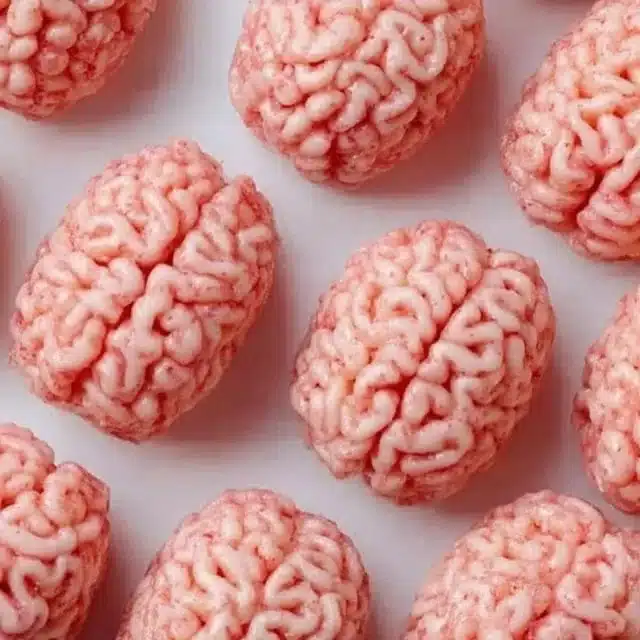 Marshmallow Rice Krispies Halloween Brains dessert for Halloween