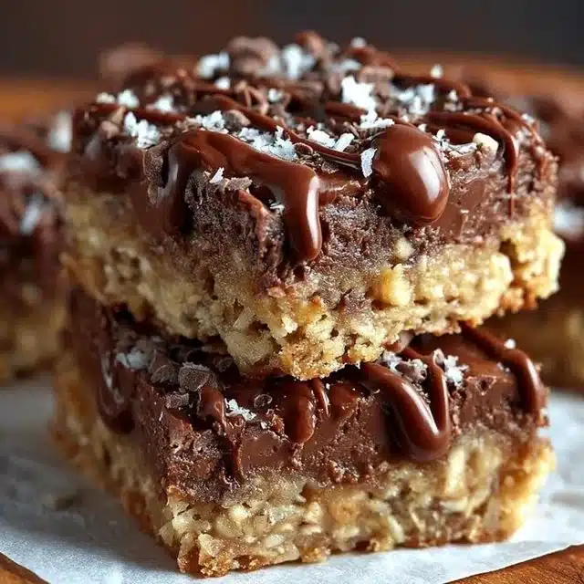 No Bake Chocolate Oatmeal Bars made with oats, cocoa, and peanut butter