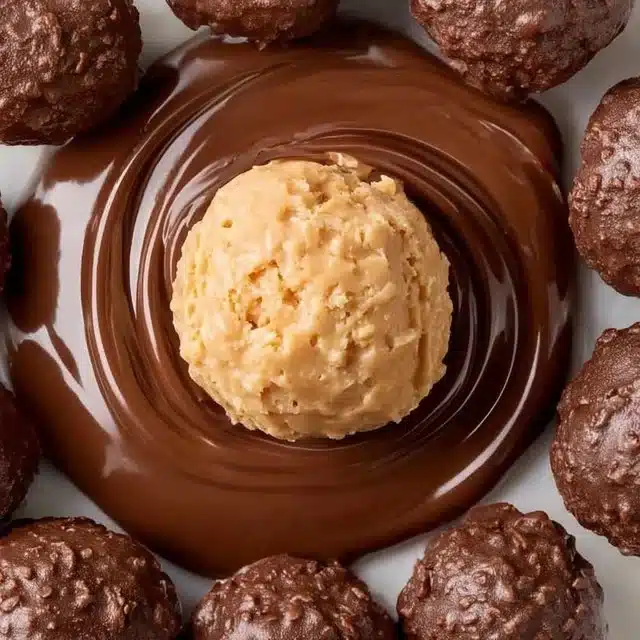 Peanut Butter Balls made with Rice Krispies, a tasty no-bake treat.