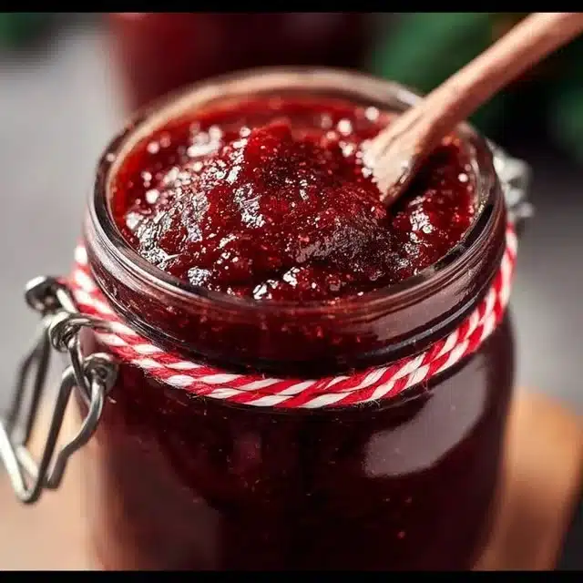 Delicious Slow Cooker Christmas Jam recipe with festive ingredients.