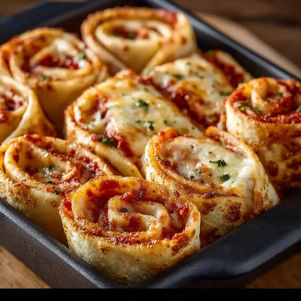 Homemade Pizza Roll-Ups stuffed with cheese and toppings