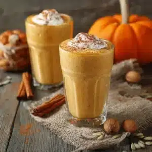 Colorful smoothie in a glass filled with fresh fruit and greens