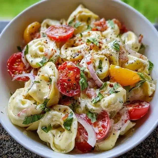 Delicious Grinder Tortellini Salad with fresh ingredients and vibrant colors