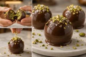 Chocolate-Covered Pistachio Date Truffles
